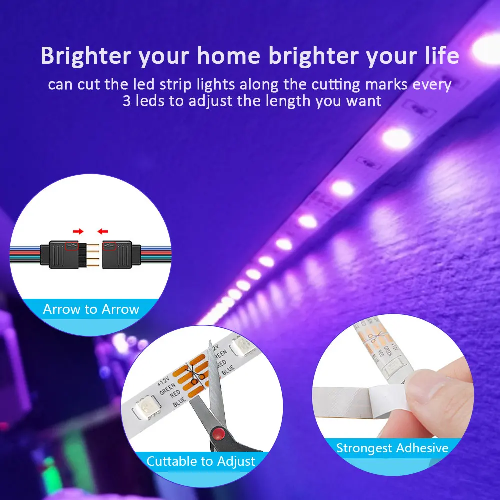 RGB LED Strip Lights 20metres with Bluetooth, Music Sync and 16million Colors - Image 5