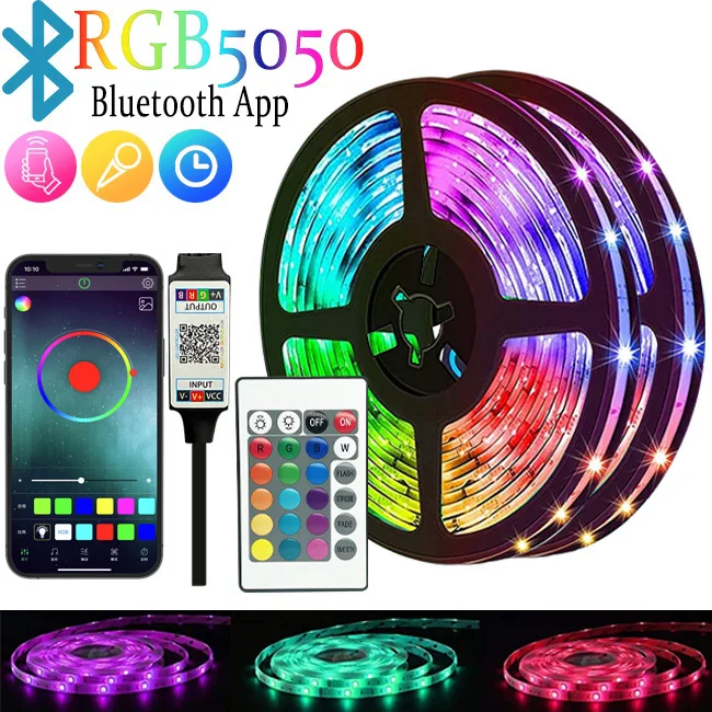 RGB LED Strip Lights 20metres with Bluetooth, Music Sync and 16million Colors